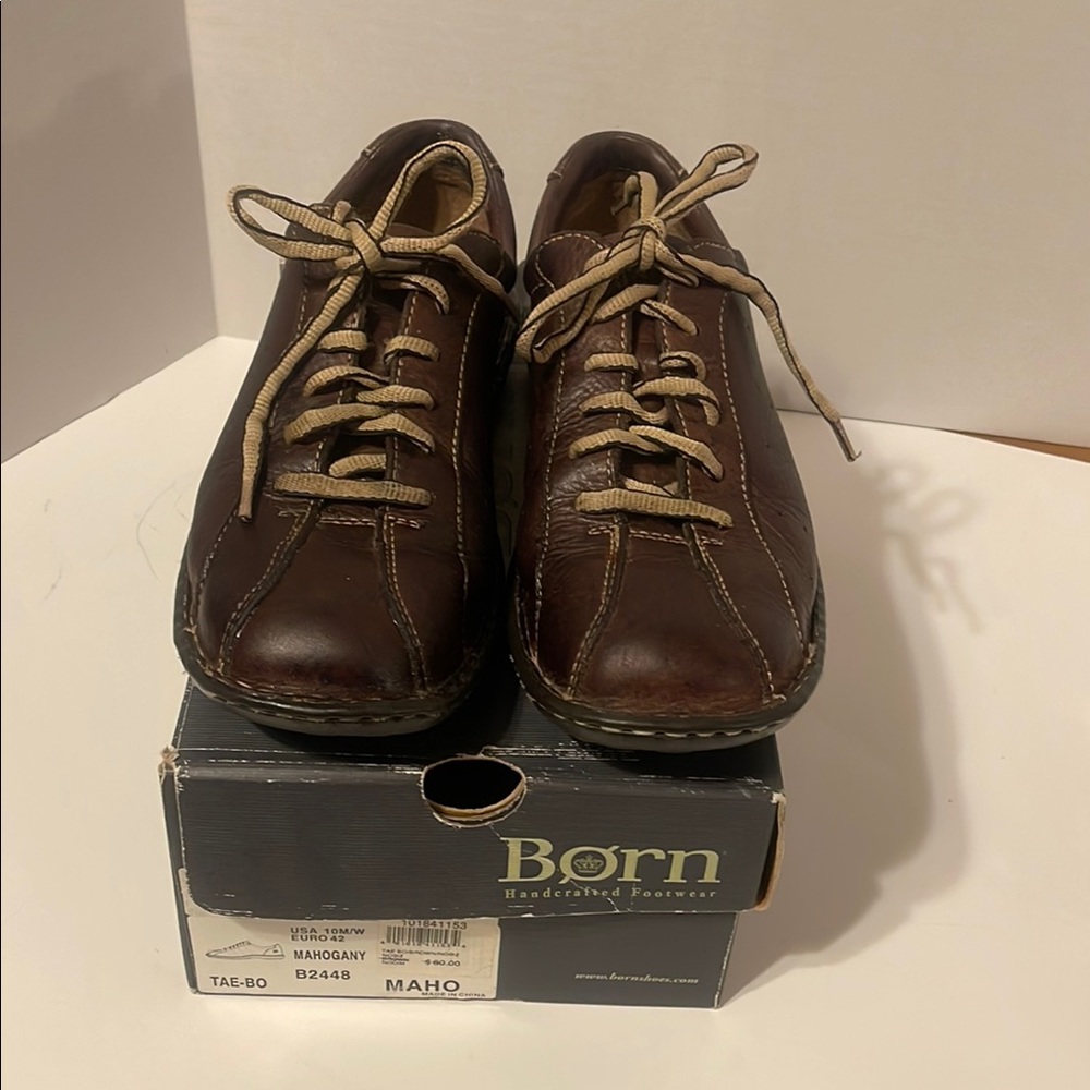 Born Brown mahogany  Oxfords Classic Leather lace up Design